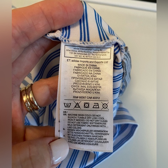 Adidas Men’s Striped Performance Golf Polo Size L - Picture 6 of 6